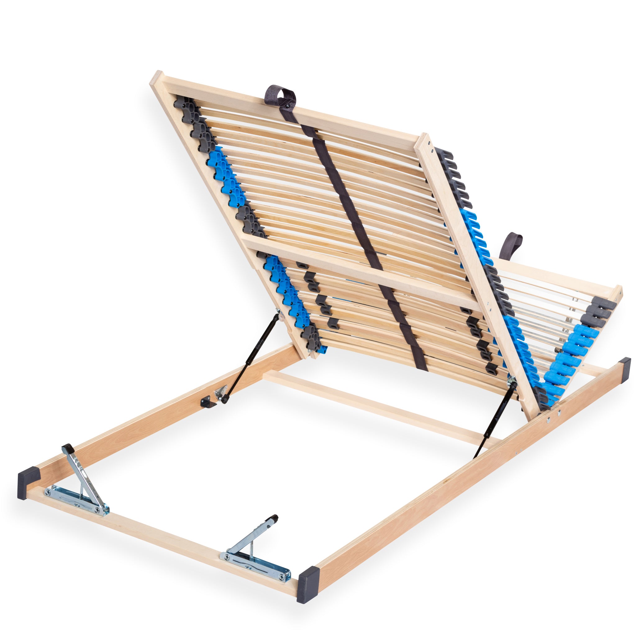 CUBEsleep PURE ECO Lattenrost mit Bettkastenfunktion Ansicht des hochgestellten Fußteils