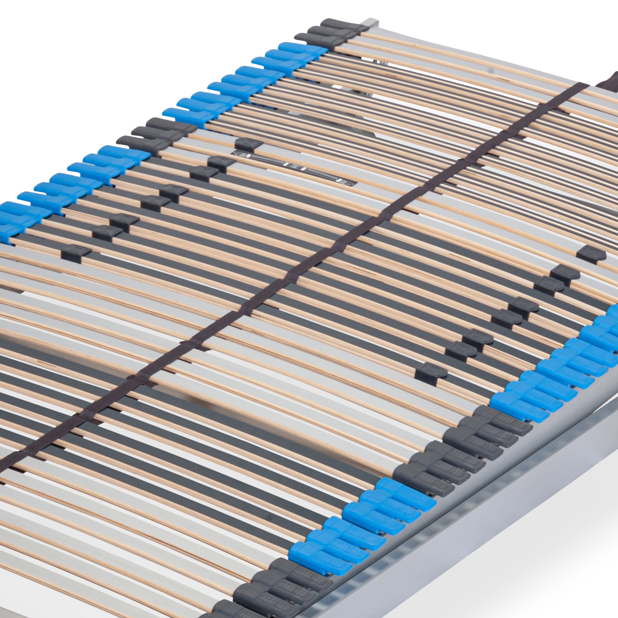 CUBEsleep Lattenrost PURE Anti-Reflux Detailansicht Federleisten mit Mittelgurt und Verstellschiebern