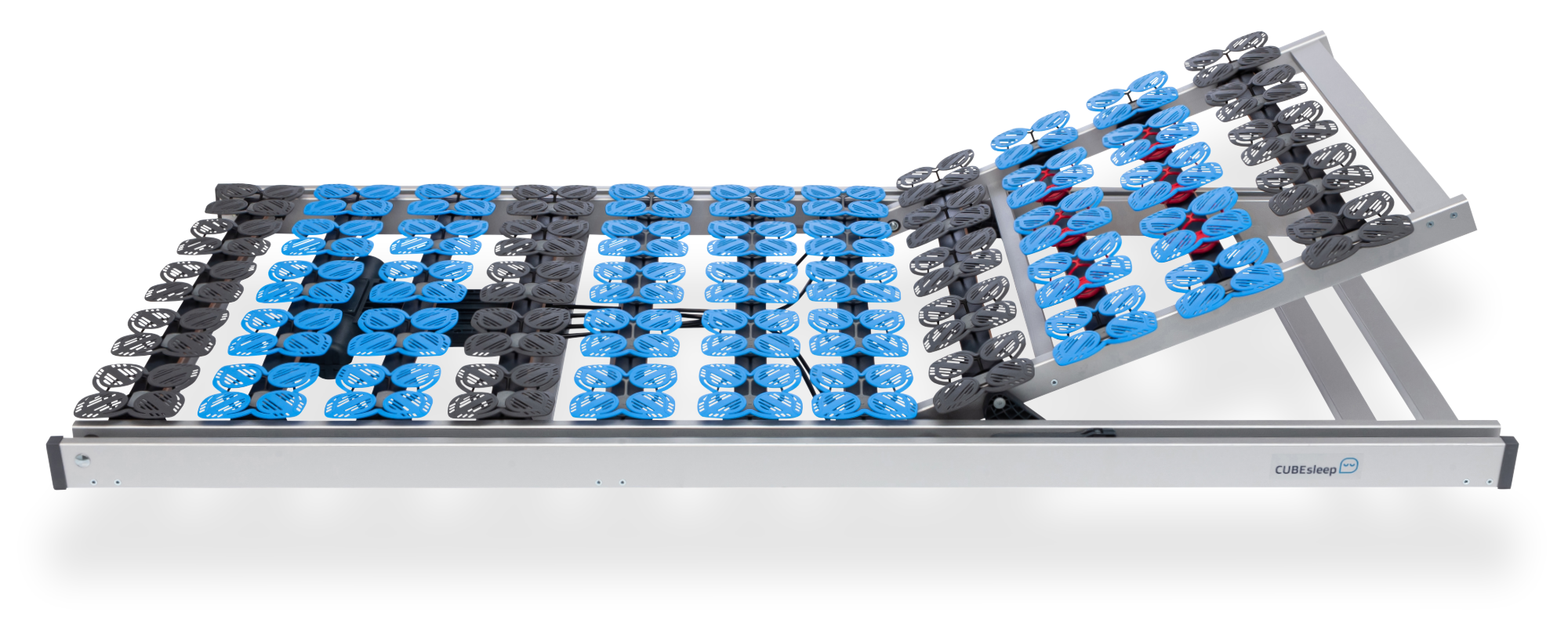 CUBEsleep elektrischer Anti Reflux Lattenrost CLOUD mit Motor, hochgestelltes Kopfteil