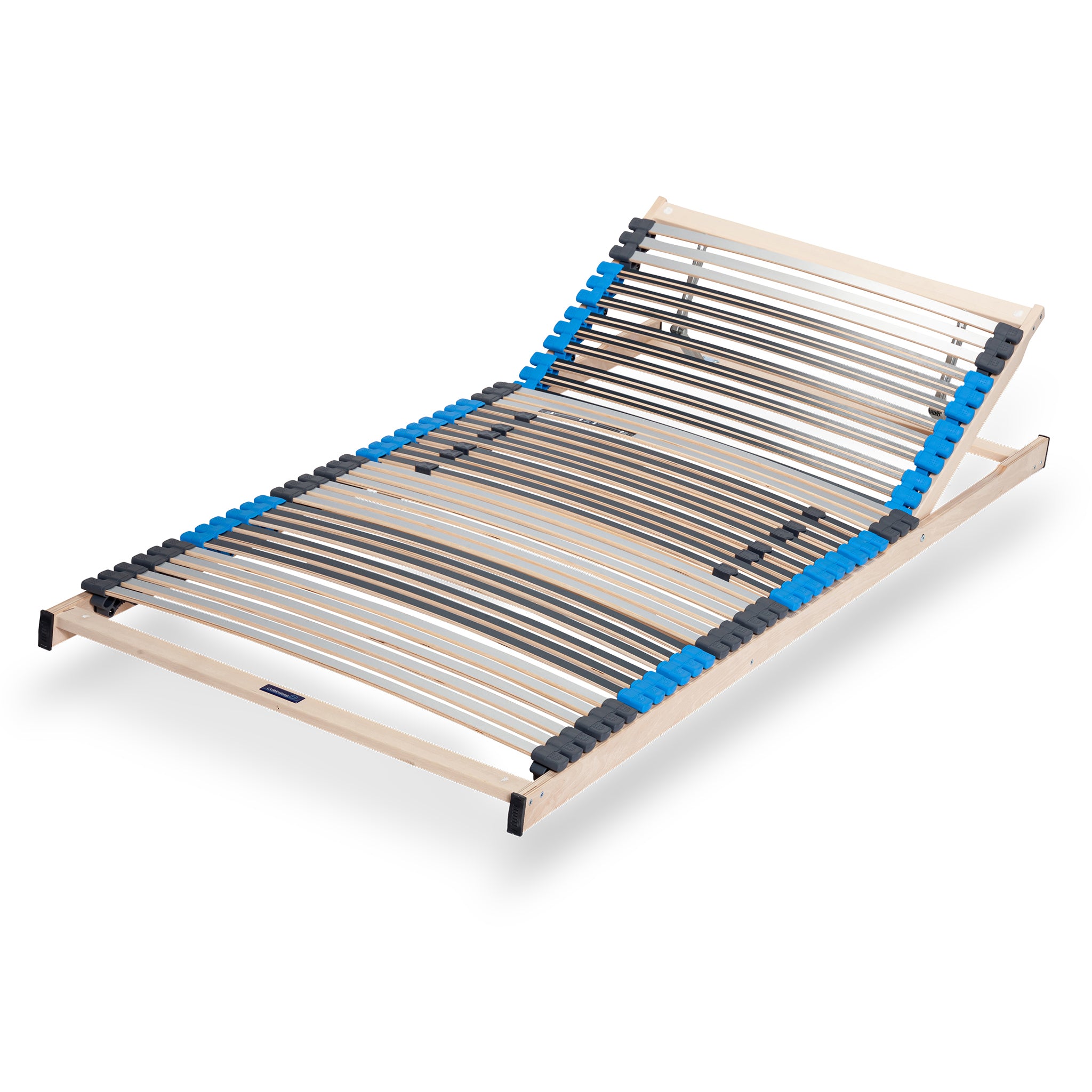 CUBEsleep PURE ECO Lattenrost seitlich schräge Ansicht mit hochgestelltem Kopfteil