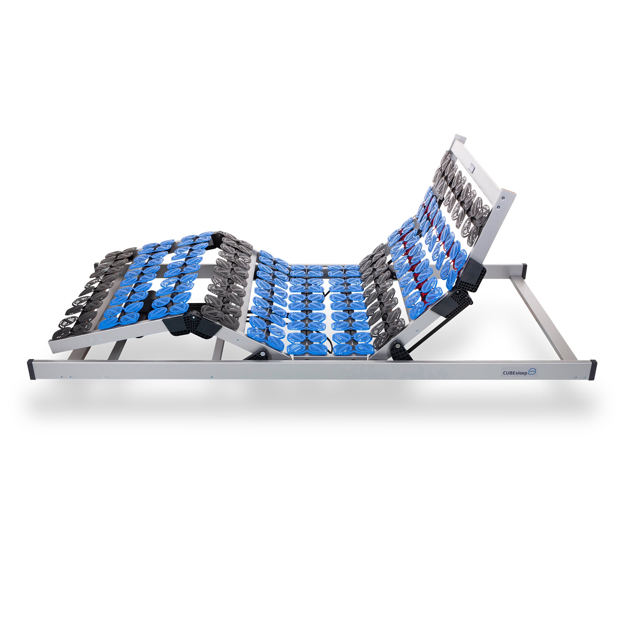 CUBEsleep Lattenrost CLOUD Motorrahmen Kopf- und Fußteil hochgestellt in der Seitenansicht